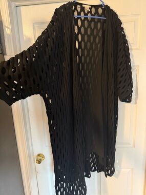 H&M Black Openwork Knit Cardigan